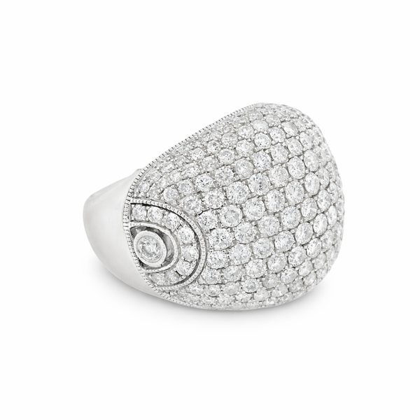 14Kt White Gold Dome Diamond Ring – 2.35 Carat Total Weight Mollys Jewelers Brooklyn, NY