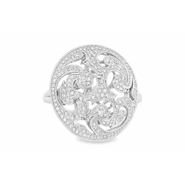 White Gold Diamond Ring – Medallion Swirl Mollys Jewelers Brooklyn, NY