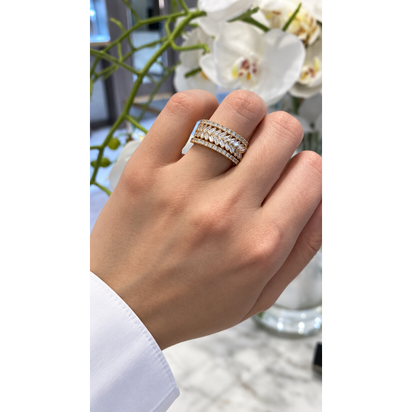 Baguette Diamond Chevron Band Ring Image 2 Mollys Jewelers Brooklyn, NY