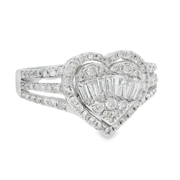 Elegant Heart-Shaped Diamond Ring Image 2 Mollys Jewelers Brooklyn, NY