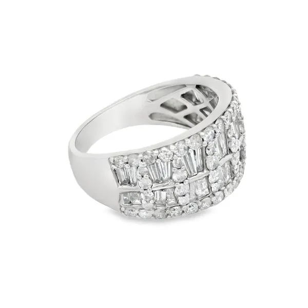 14Kt White Gold Diamond Ring with Baguette & Round Diamonds – 2.06 Ct Image 2 Mollys Jewelers Brooklyn, NY