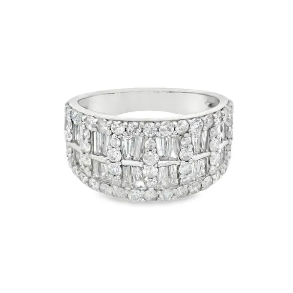 14Kt White Gold Diamond Ring with Baguette & Round Diamonds – 2.06 Ct Mollys Jewelers Brooklyn, NY