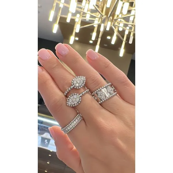 Double Teardrop White Gold Diamond Ring – 0.68 ctw Image 2 Mollys Jewelers Brooklyn, NY