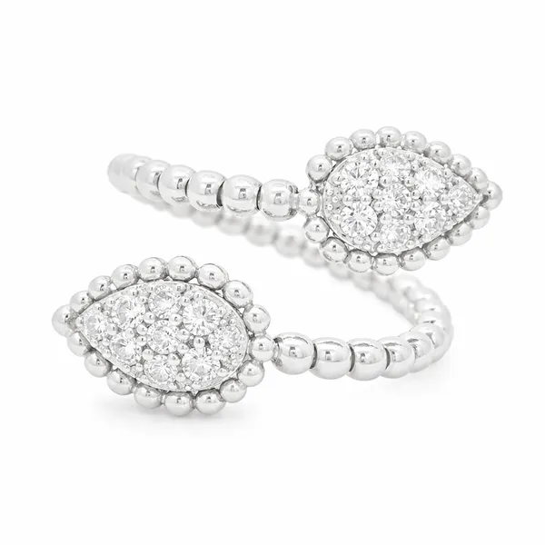 Double Teardrop White Gold Diamond Ring – 0.68 ctw Mollys Jewelers Brooklyn, NY