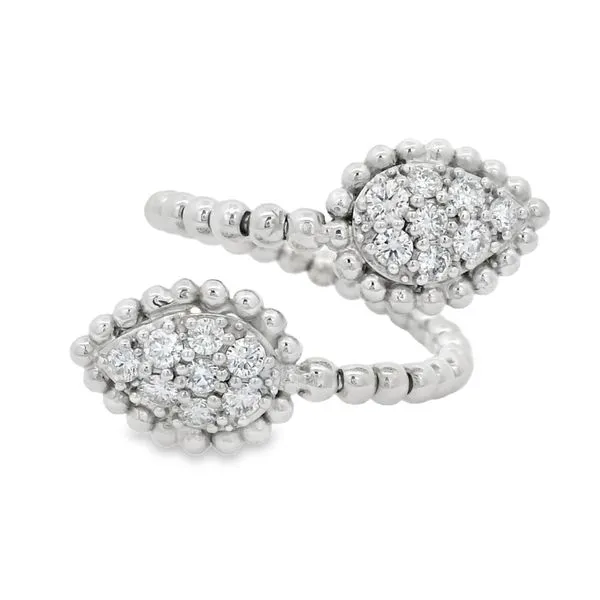 Double Teardrop White Gold Diamond Ring – 0.68 ctw Mollys Jewelers Brooklyn, NY