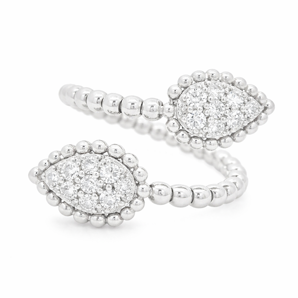 Double Teardrop White Gold Diamond Ring – 0.68 ctw Mollys Jewelers Brooklyn, NY