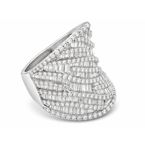 14K White Gold Diamond Wave Ring – 3.18 Carats Image 2 Mollys Jewelers Brooklyn, NY