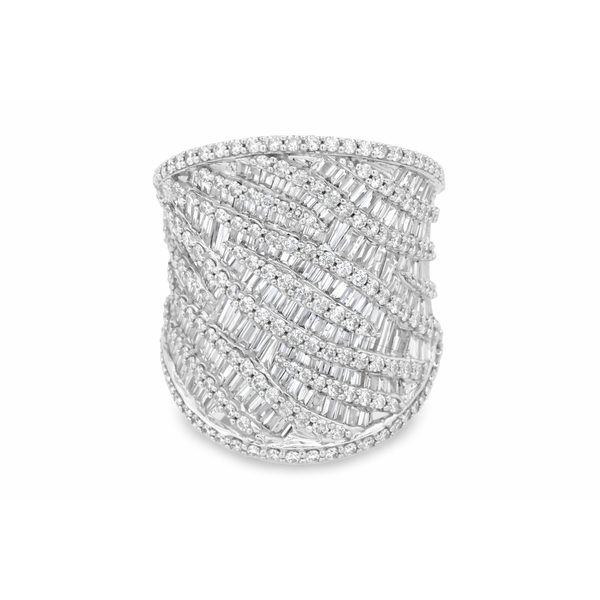 14K White Gold Diamond Wave Ring – 3.18 Carats Mollys Jewelers Brooklyn, NY