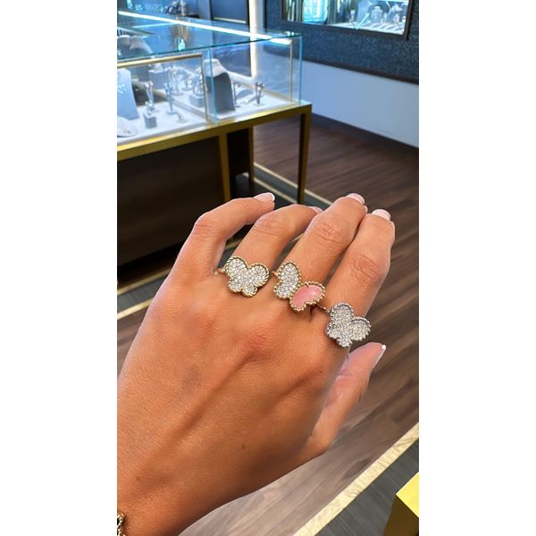 White Gold Butterfly Diamond Ring – Dainty 0.44ct Sparkle Image 3 Mollys Jewelers Brooklyn, NY