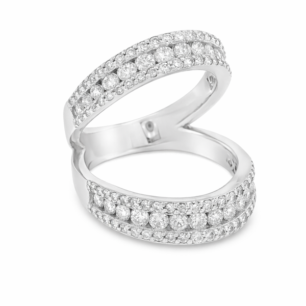 14Kt White Gold Split Shank Diamond Ring – 1.5ct Modern Glam Mollys Jewelers Brooklyn, NY
