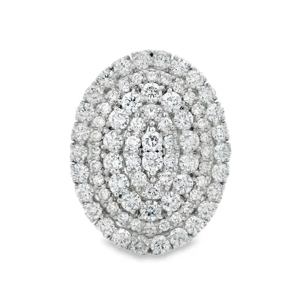 14K White Gold Oval Cluster Diamond Cocktail Ring – 3.00ct Image 3 Mollys Jewelers Brooklyn, NY