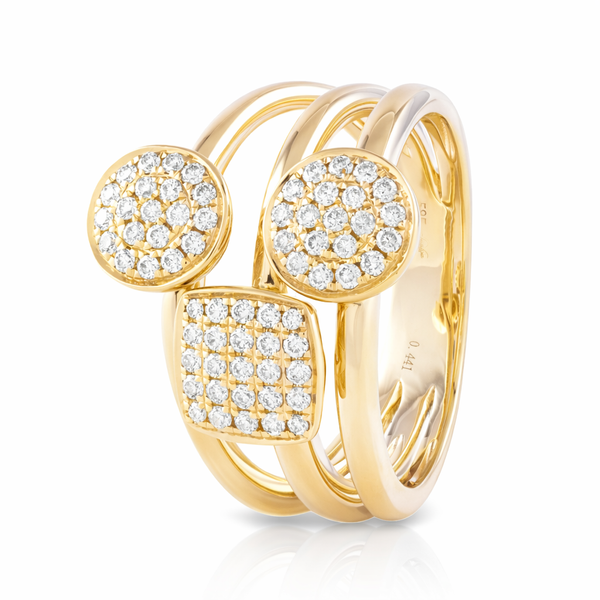 TrioPop Yellow Gold Diamond Ring – 0.44ct Mollys Jewelers Brooklyn, NY