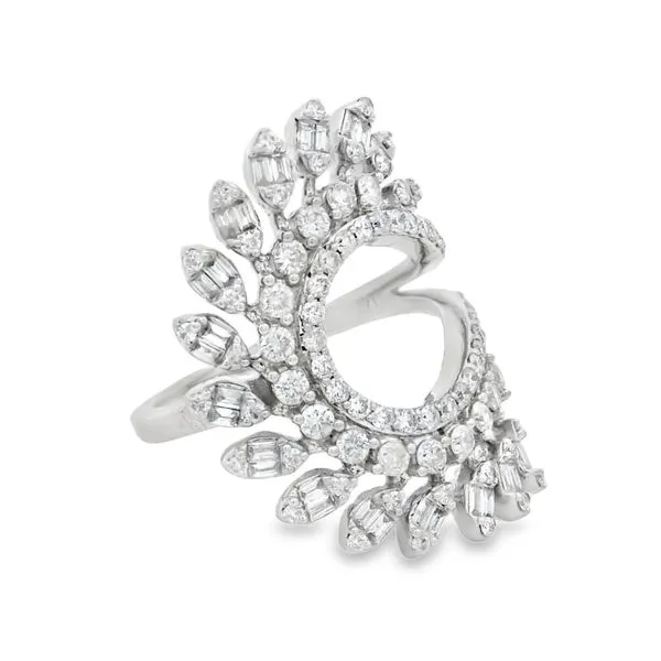 14Kt White Gold Diamond Fan-Style Ring – 1.09ct Bold Elegance Image 2 Mollys Jewelers Brooklyn, NY