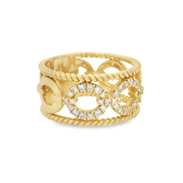 RopeLink 14K Yellow Gold Diamond Ring – 0.36 CTW Image 2 Mollys Jewelers Brooklyn, NY
