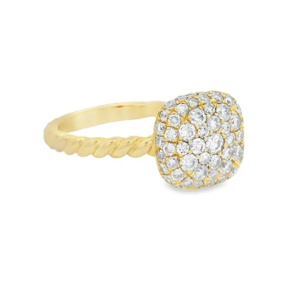 Cushion Cluster Yellow Gold Diamond Ring – 0.71 ctw Mollys Jewelers Brooklyn, NY