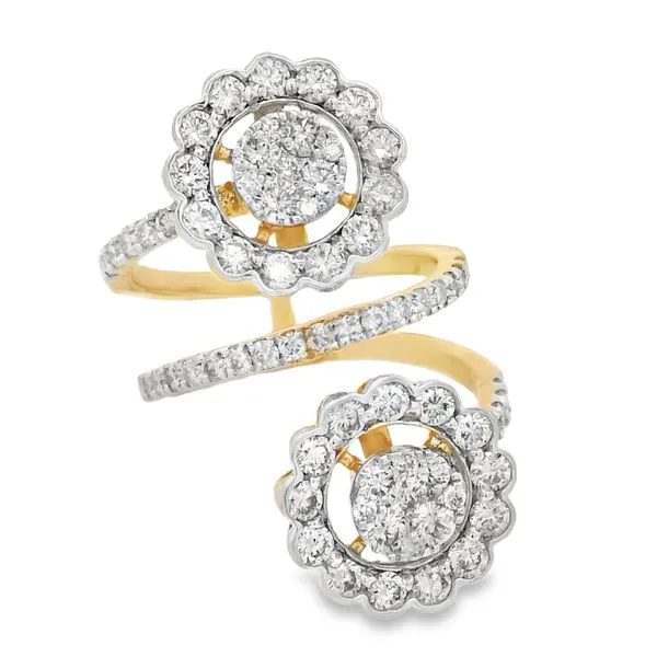 Elegant Double Flower Diamond Ring Mollys Jewelers Brooklyn, NY