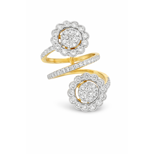 14K Yellow Gold Floral Spiral Diamond Ring – 2.29ct Mollys Jewelers Brooklyn, NY
