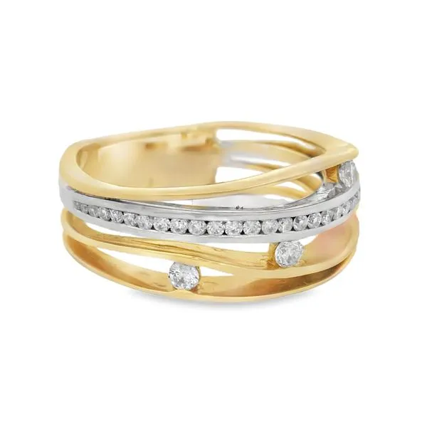 Yellow Gold Diamond Ring – Flow Band Image 2 Mollys Jewelers Brooklyn, NY