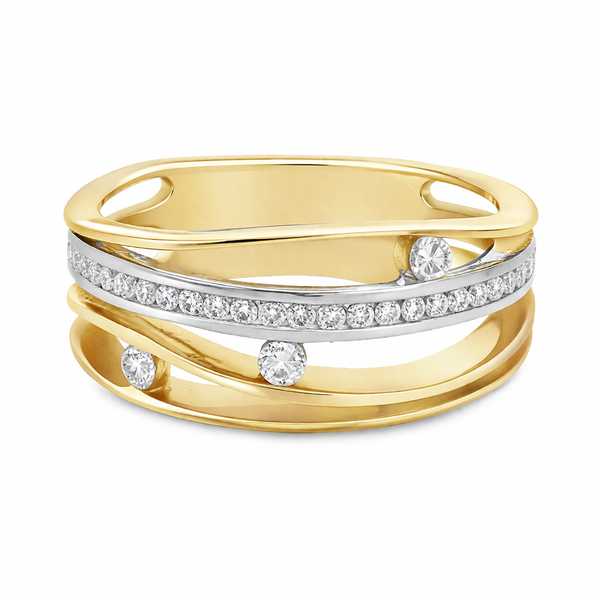 Yellow Gold Diamond Ring – Flow Band Mollys Jewelers Brooklyn, NY