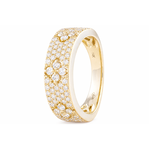 14Kt Yellow Gold Floral Diamond Ring – 0.81ct Delicate Sparkle Image 2 Mollys Jewelers Brooklyn, NY