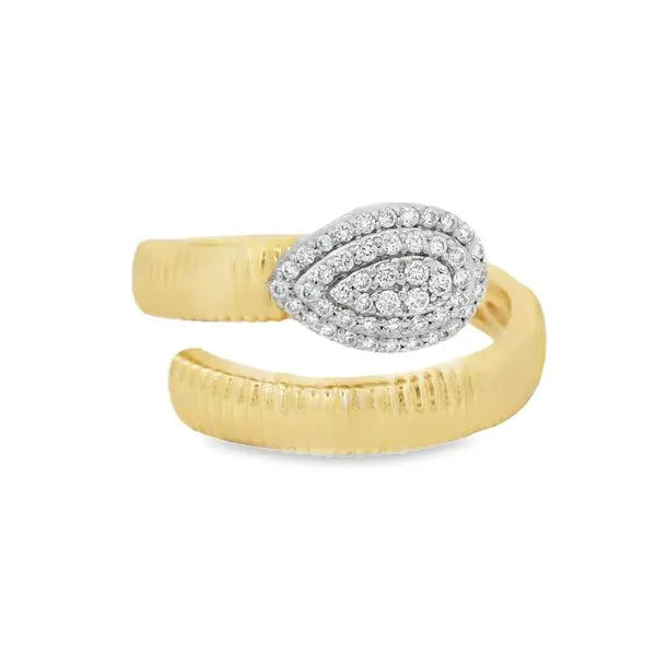 TeardropTwist 18K Two-Tone Diamond Ring – 0.17 CTW Image 2 Mollys Jewelers Brooklyn, NY
