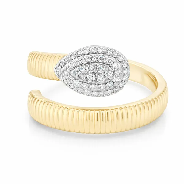 TeardropTwist 18K Two-Tone Diamond Ring – 0.17 CTW Mollys Jewelers Brooklyn, NY
