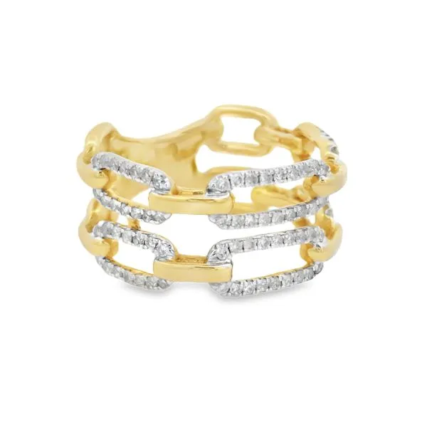Yellow Gold Link Diamond Ring – 0.50ct Edge Image 2 Mollys Jewelers Brooklyn, NY