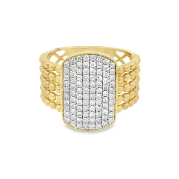 GridGlow Yellow Gold Diamond Ring – 0.47ct Mollys Jewelers Brooklyn, NY