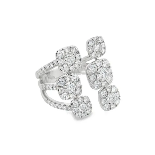 14K White Gold Multi-Cushion Diamond Ring – 2.28ct Image 2 Mollys Jewelers Brooklyn, NY