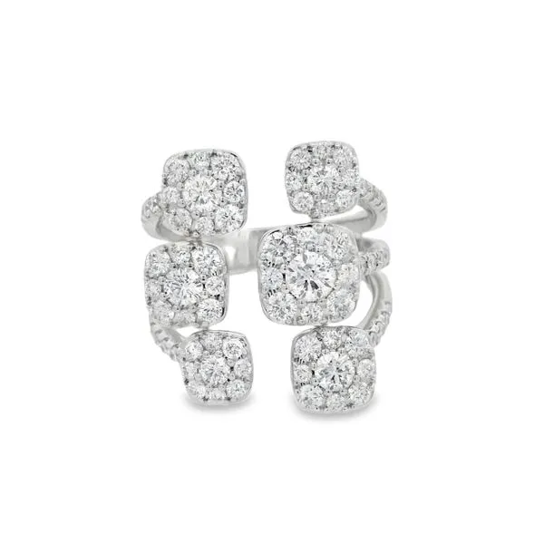 14K White Gold Multi-Cushion Diamond Ring – 2.28ct Mollys Jewelers Brooklyn, NY