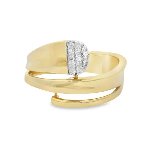 Yellow Gold Wrap Diamond Ring – Ascent Design – 0.09 ctw Mollys Jewelers Brooklyn, NY