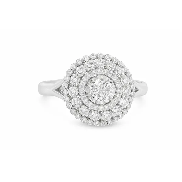White Gold Diamond Ring – Radiant Halo Mollys Jewelers Brooklyn, NY