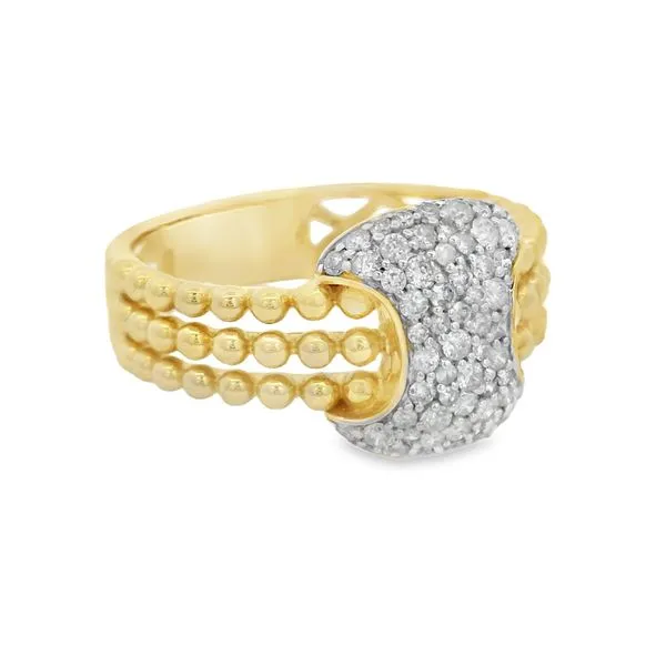 Yellow Gold Beadwork Diamond Ring – 0.48ct Brilliance Image 2 Mollys Jewelers Brooklyn, NY
