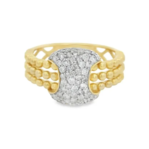 Yellow Gold Beadwork Diamond Ring – 0.48ct Brilliance Mollys Jewelers Brooklyn, NY
