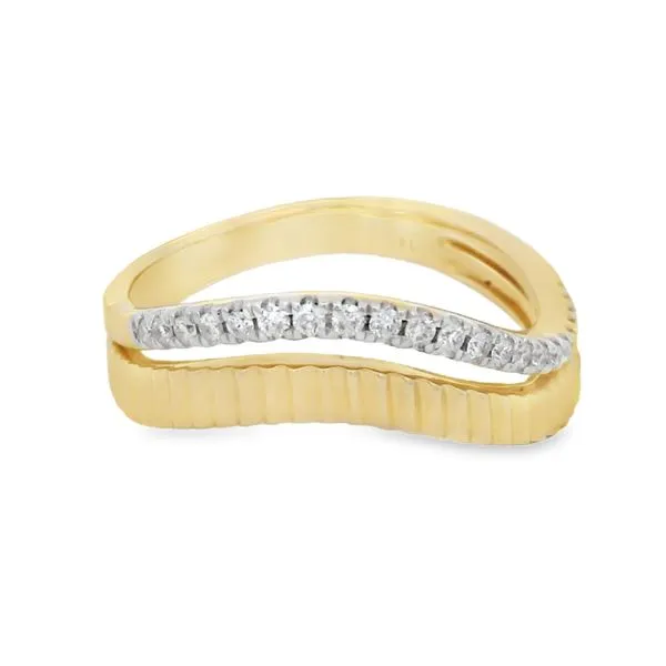 Wave Ridge Yellow Gold Diamond Ring – 0.18 ctw Image 2 Mollys Jewelers Brooklyn, NY