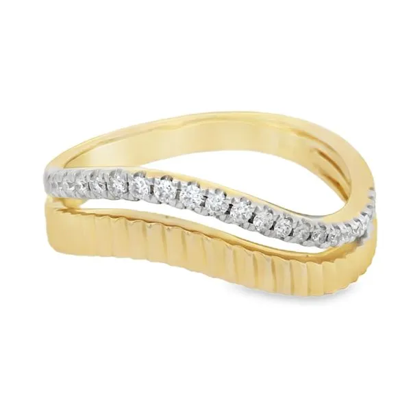 Wave Ridge Yellow Gold Diamond Ring – 0.18 ctw Mollys Jewelers Brooklyn, NY