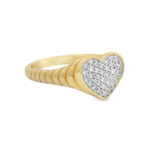 Yellow Gold HeartBeat Diamond Ring 0.22ct Image 2 Mollys Jewelers Brooklyn, NY