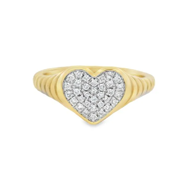 Yellow Gold HeartBeat Diamond Ring 0.22ct Mollys Jewelers Brooklyn, NY