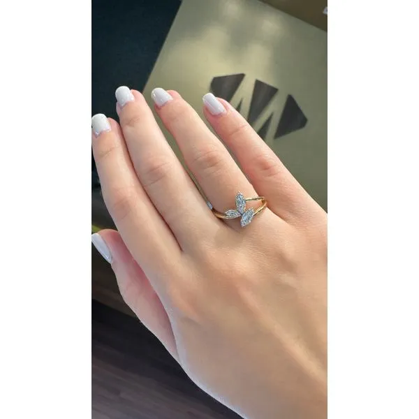 FloraMarquise Diamond Petal Ring in Yellow Gold Mollys Jewelers Brooklyn, NY