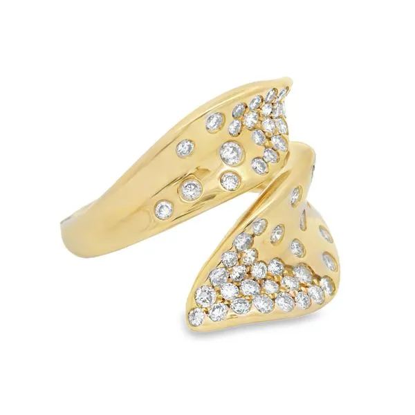 14Kt Yellow Gold Wrap Ring – 0.74 Ct Diamond Scatter Design Image 2 Mollys Jewelers Brooklyn, NY
