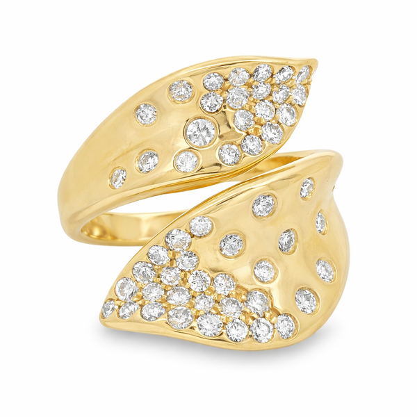 14Kt Yellow Gold Wrap Ring – 0.74 Ct Diamond Scatter Design Mollys Jewelers Brooklyn, NY