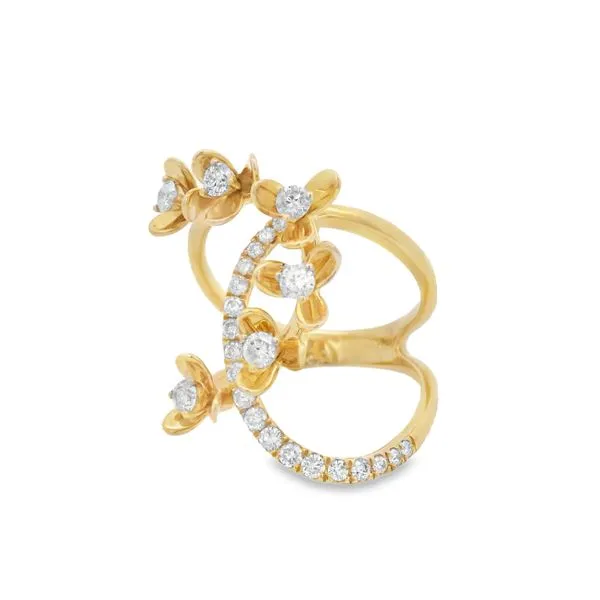 Yellow Gold Diamond Ring – Petal Twist Image 2 Mollys Jewelers Brooklyn, NY
