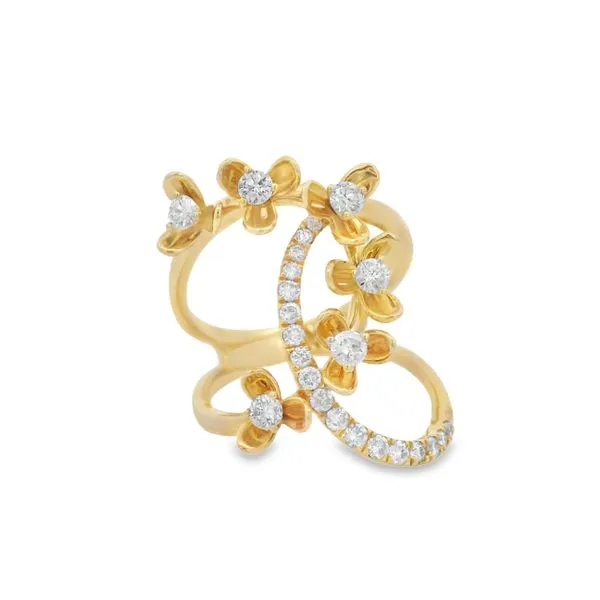 Yellow Gold Diamond Ring – Petal Twist Mollys Jewelers Brooklyn, NY