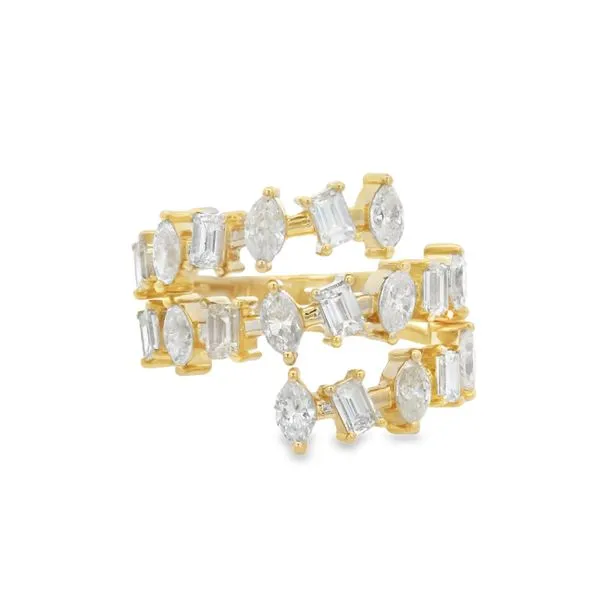 Yellow Gold Cascade Diamond Ring – 2.39ct Image 2 Mollys Jewelers Brooklyn, NY