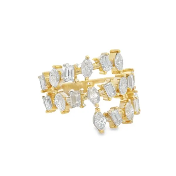 Yellow Gold Cascade Diamond Ring – 2.39ct Mollys Jewelers Brooklyn, NY