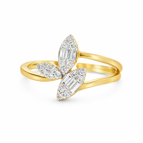 FloraMarquise Diamond Petal Ring in Yellow Gold Mollys Jewelers Brooklyn, NY