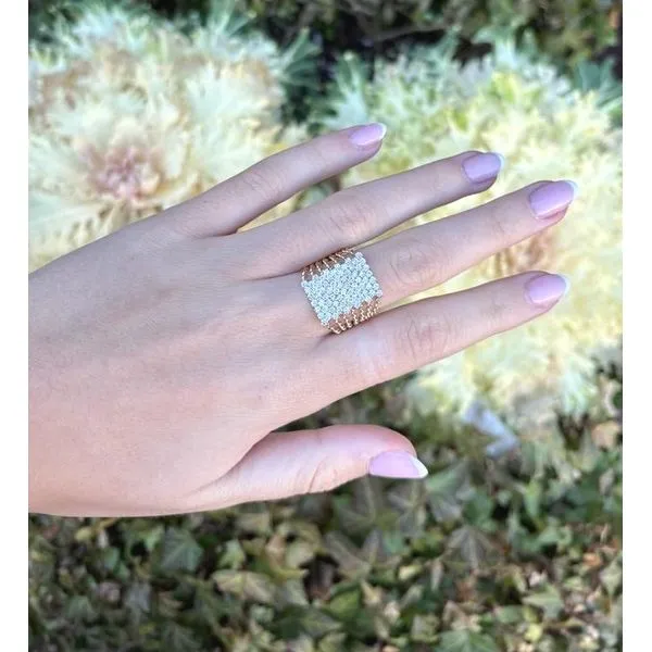 14Kt Yellow Gold Diamond Statement Ring – 1.84 Ct Zigzag Design Image 4 Mollys Jewelers Brooklyn, NY