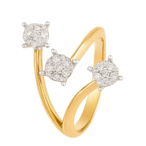 Two Tone Gold Orbit Diamond Ring – 0.26ct Mollys Jewelers Brooklyn, NY