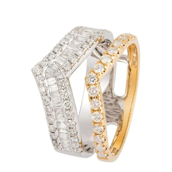 Two Tone Gold TrioBypass Diamond Ring – 0.26ct Mollys Jewelers Brooklyn, NY