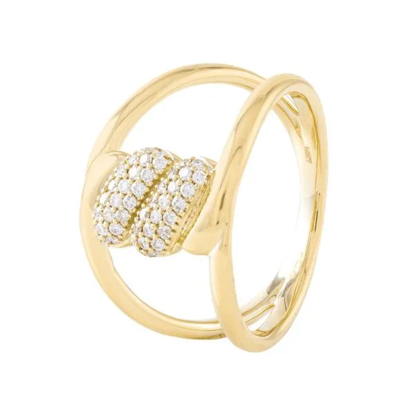Yellow Gold OpenHalo Diamond Ring Mollys Jewelers Brooklyn, NY